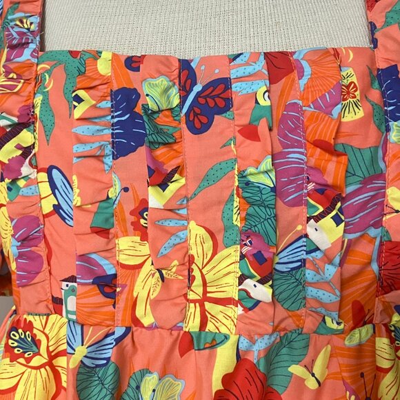 NEW Disney Parks Encanto Dress Womens Orange Yellow Midi Empire Waist NWT Sz L - Picture 6 of 13